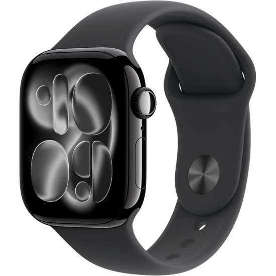 Apple Watch Series 11 (GPS, 46mm) - Jet Black Aluminium Case with M/L Black Sport Band