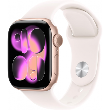 Apple Watch Series 11 (GPS, 46mm) - Rose Gold Aluminium Case with S/M Light Blush Sport Band