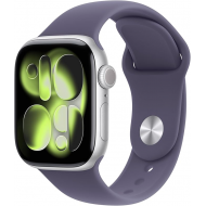 Apple Watch Series 11 (GPS, 46mm) - Silver Aluminium Case with S/M Purple Fog Sport Band