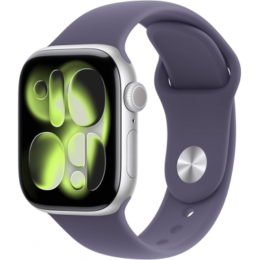 Apple Watch Series 11 (GPS, 46mm) - Silver Aluminium Case with S/M Purple Fog Sport Band