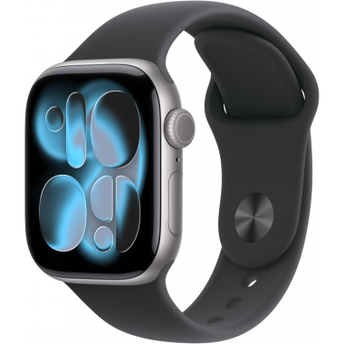 Apple Watch Series 11 (GPS, 46mm) - Space Grey Aluminium Case with S/M Black Sport Band