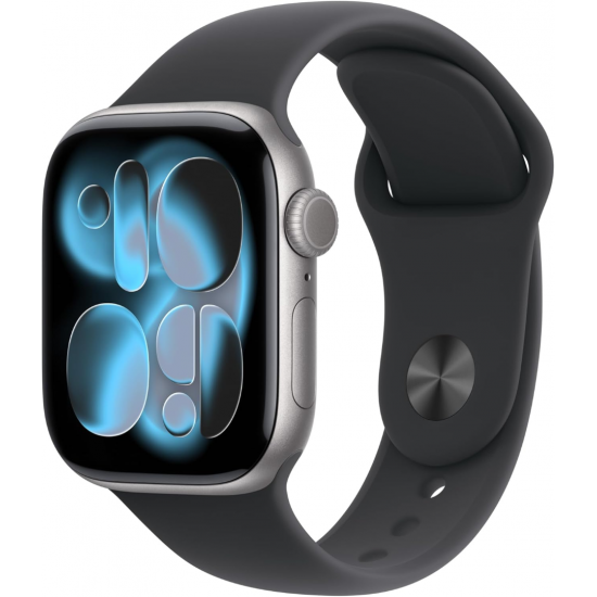 Apple Watch Series 11 (GPS, 46mm) - Space Grey Aluminium Case with M/L Black Sport Band