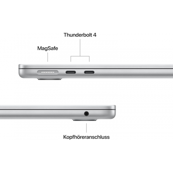 Apple MacBook Air 2024 (13,6 Zoll, M3, 16 GB + 256 GB SSD) – Silber
