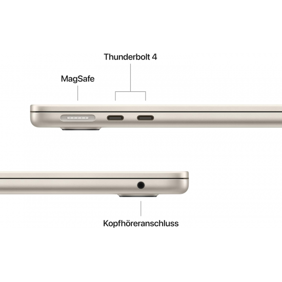 Apple MacBook Air 2024 (13,6 Zoll, M3, 16 GB + 256 GB SSD) – Starlight