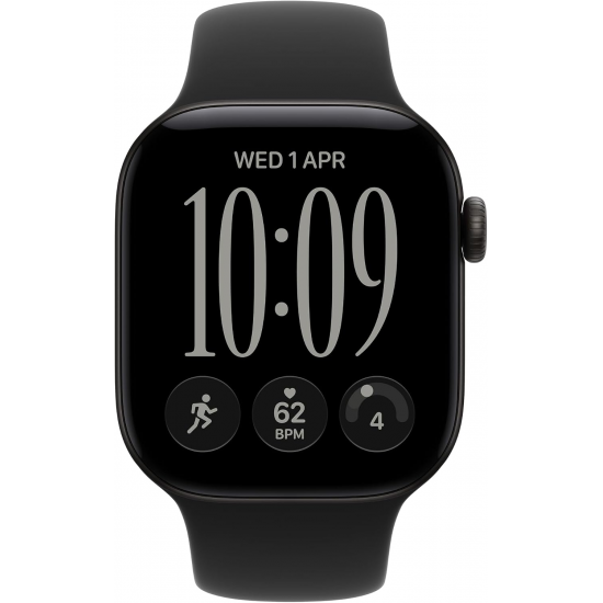 Apple Watch Series 12 (GPS, 42mm) - Aluminiumgehäuse Schwarz, Sportarmband Schwarz - M/L