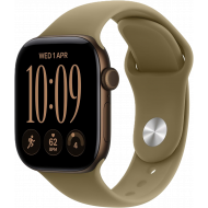 Apple Watch Series 12 (GPS, 42mm) - Aluminiumgehäuse Dunkelbronze, Sportarmband Oliv - M/L