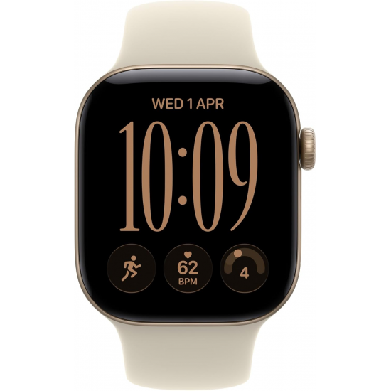 Apple Watch Series 12 (GPS, 42mm) - Aluminiumgehäuse Lichtgold, Sportarmband Sand - M/L