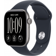 Apple Watch Series 12 (GPS, 42mm) - Aluminiumgehäuse Space Grau, Sportarmband Navyblau - M/L