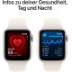 Apple Watch SE 2. Generation (GPS, 40 mm) Smartwatch mit Aluminiumgehäuse in Polarstern und Sportarmband in Polarstern (S/M).