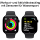 Apple Watch Series 10 (GPS, 42 mm) - Schwarzes Aluminiumgehäuse mit schwarzem Sportarmband S/M