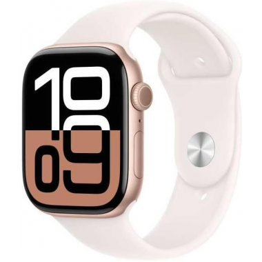 Apple Watch Series 10 (GPS, 42mm) - Rose Gold Aluminium Gehäuse mit M/L Light Blush Band