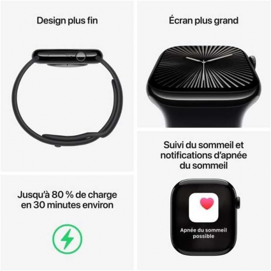 Apple Watch Series 10 (GPS, 42mm) - Rose Gold Aluminium Gehäuse mit S/M Light Blush Band