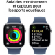 Apple Watch Series 10 (GPS, 46mm) - Silbernes Aluminiumgehäuse mit M/L Denim Sportband