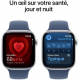 Apple Watch Series 10 (GPS, 46mm) - Silbernes Aluminiumgehäuse mit M/L Denim Sportband