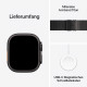 Apple Watch Ultra 3. Generation (GPS, Cellular, 49 mm) – Schwarzes Titangehäuse mit schwarzem Titan-Milanese-Armband (mittelgroß)