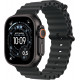Apple Watch Ultra 3. Generation (GPS, Cellular, 49 mm) – Schwarzes Titangehäuse mit schwarzem Ocean-Armband, Einheitsgröße