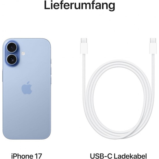 Apple iPhone 17 (256GB, Nano Sim + eSIM) - Nebel Blau