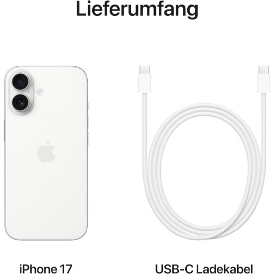Apple iPhone 17 (256GB, Nano Sim + eSIM) - Weiß