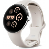Google Pixel Watch 3 Wi-Fi (45mm) - Polished Silver Aluminium Case/Porcelain Active Band