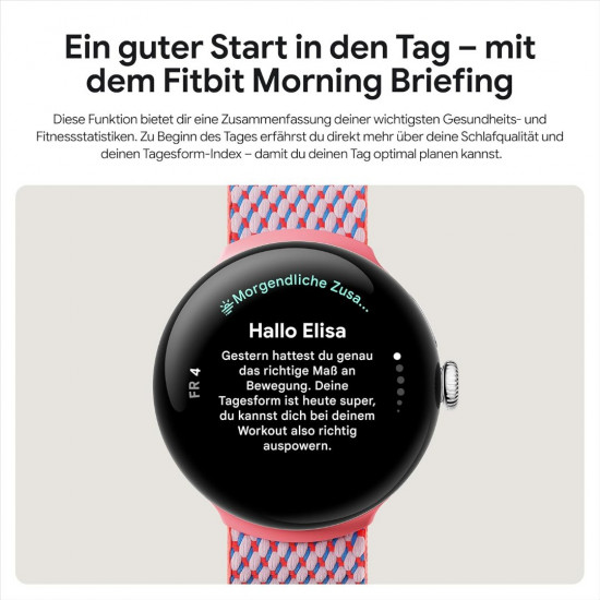 Google Pixel Watch 3 Wi-Fi (45mm) - Polished Silver Aluminium Case/Porcelain Active Band
