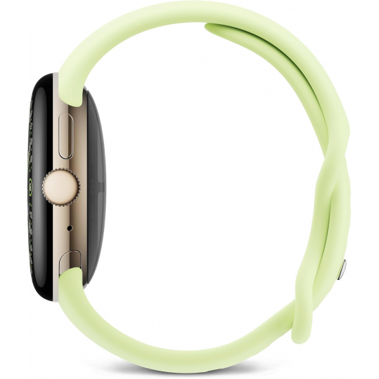 Google Pixel Watch 4 Wi-Fi (41mm) - Aluminiumgehäuse in Champagne Gold – Sportarmband in Lemongrass