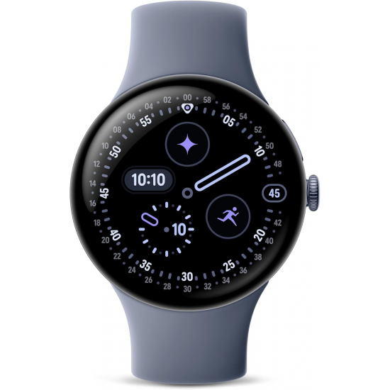 Google Pixel Watch 4 Wi-Fi (45mm) - Aluminiumgehäuse in Satin Moonstone – Sportarmband in Moonstone