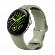 Google Pixel Watch 5 Wi-Fi (41mm) - Pyrite Case mit Olive Band
