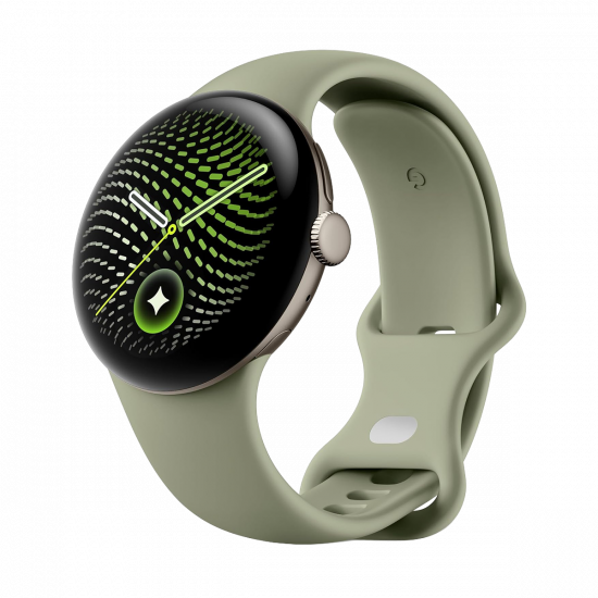 Google Pixel Watch 5 Wi-Fi (41mm) - Pyrite Case mit Olive Band