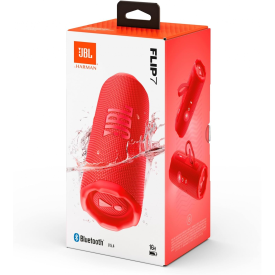 JBL Flip 7 Tragbarer Bluetooth-Lautsprecher - Rot