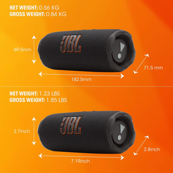 JBL Flip 7 Tragbarer Bluetooth-Lautsprecher - Weiß