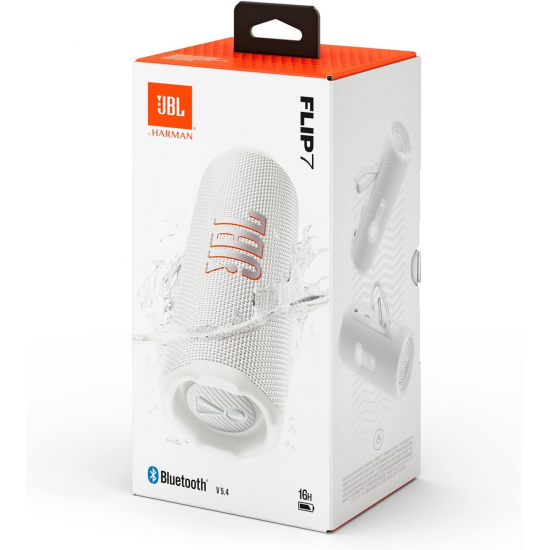 JBL Flip 7 Tragbarer Bluetooth-Lautsprecher - Weiß