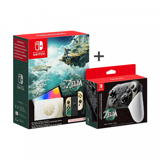 Nintendo Switch OLED + Nintendo Switch Pro Controller (The Legend of Zelda: Tears of the Kingdom Edition)