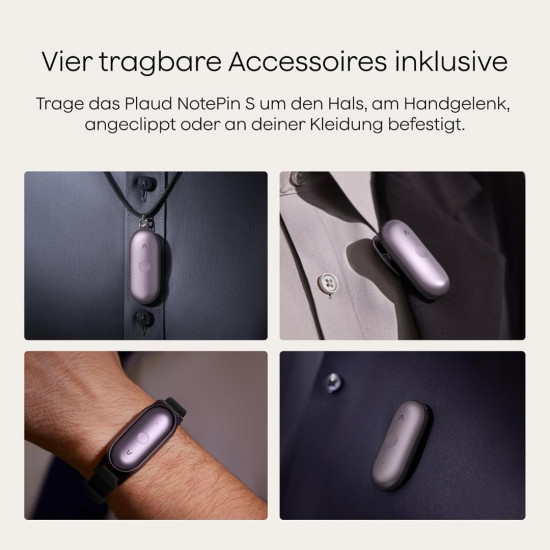 Plaud NotePin S Diktiergerät mit taktiler Aufnahmetaste- Violett