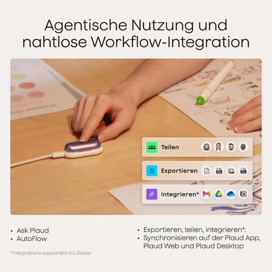Plaud NotePin S Diktiergerät mit taktiler Aufnahmetaste - Grau