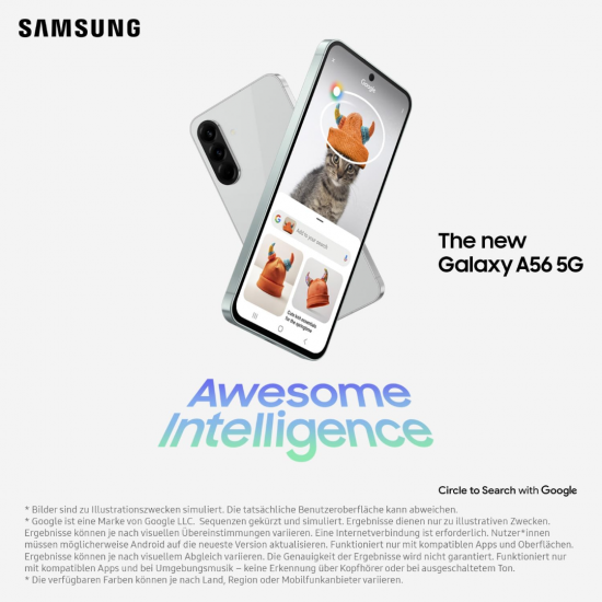 Samsung Galaxy A56 5G Smartphone (Dual-SIMs, 8+128GB) - Awesome Lightgray