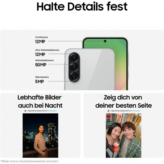 Samsung Galaxy A56 5G Smartphone (Dual-SIMs, 8+128GB) - Awesome Pink