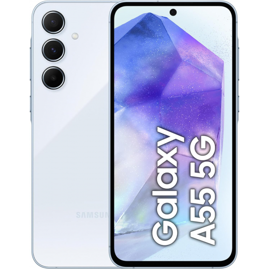 Samsung Galaxy A55 5G Smartphone (Dual-SIMs, 8+256GB) - Awesome Iceblue
