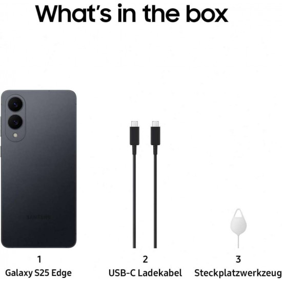 Samsung Galaxy S25 Edge 5G Smartphone (Dual-SIMs, 12 GB+256 GB) - Titanium Jetblack