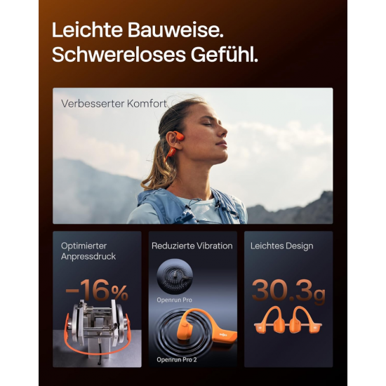 SHOKZ OpenRun Pro 2 Open-Ear-Ohrhörer - Orange