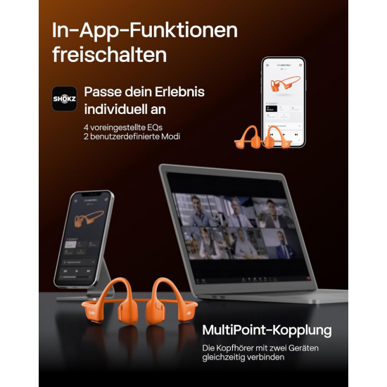 SHOKZ OpenRun Pro 2 Open-Ear-Ohrhörer - Orange