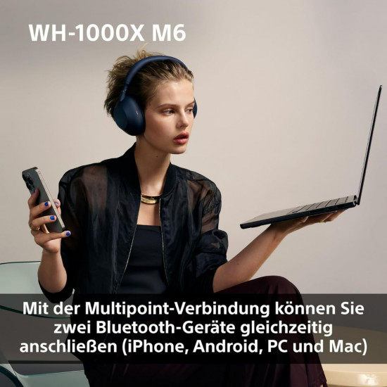 Sony WH-1000XM6 Noise Cancelling Over-Ear Wireless Kopfhörer - Midnight Blue