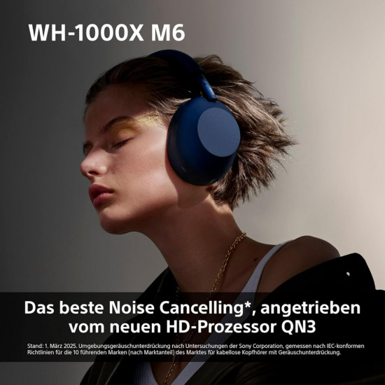 Sony WH-1000XM6 Noise Cancelling Over-Ear Wireless Kopfhörer - Midnight Blue