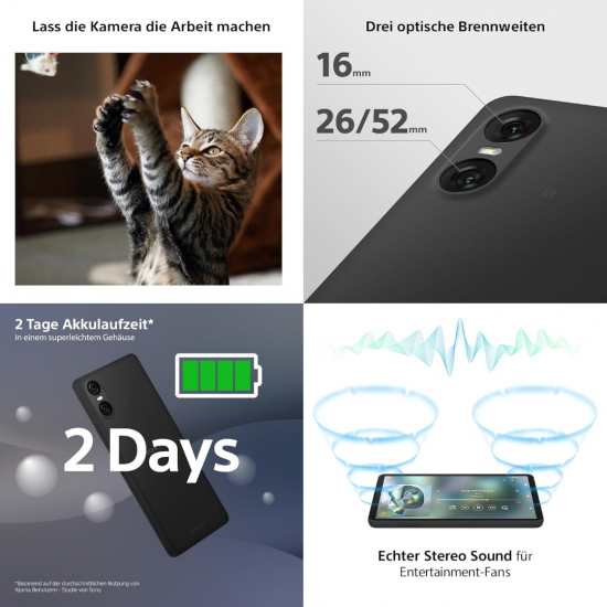 Sony Xperia 10 VI 5G Smartphone (Dual-SIM, 8 + 128GB) - Schwarz