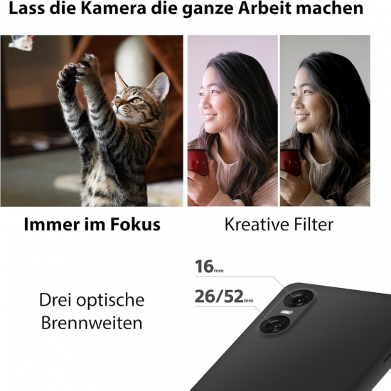 Sony Xperia 10 VI 5G Smartphone (Dual-SIM, 8 + 128GB) - Schwarz