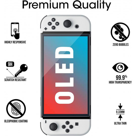 3er-Pack – Panzerglas Schutzfolie für Nintendo Switch OLED