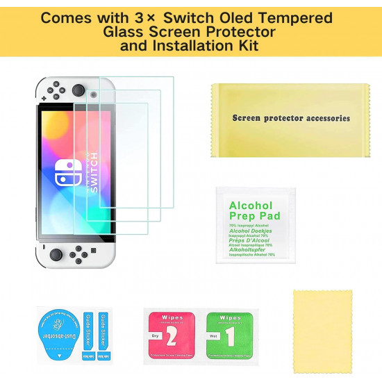 3er-Pack – Panzerglas Schutzfolie für Nintendo Switch OLED
