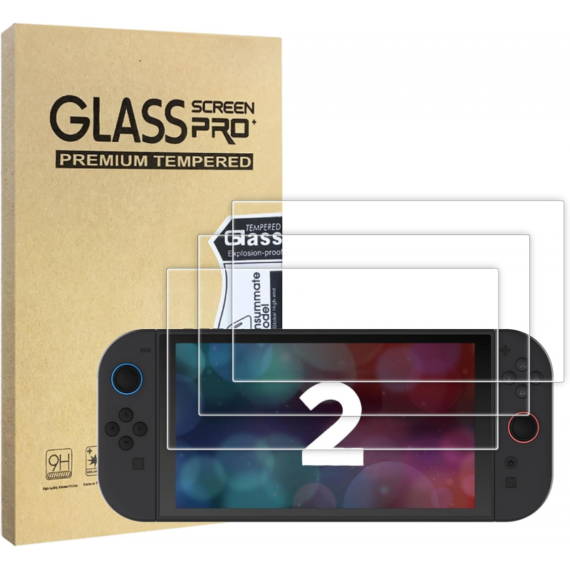 3er-Pack – Displayschutz aus gehärtetem Glas für Nintendo Switch 2