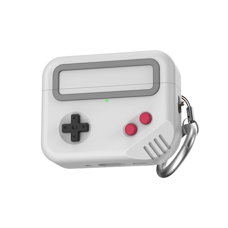 Silikon-Case im Spielkonsolen-Design für Apple AirPods Pro der 3. Generation - Hellgrau