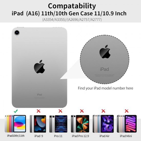 Hülle für Apple iPad der 11. Generation 2025 (10,9 Zoll) – Eisblau