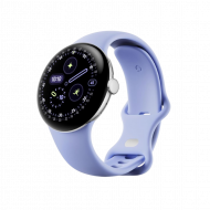 Google Pixel Watch 4 Wi-Fi (41mm) - Aluminiumgehäuse in Polished Silver – Sportarmband in Iris